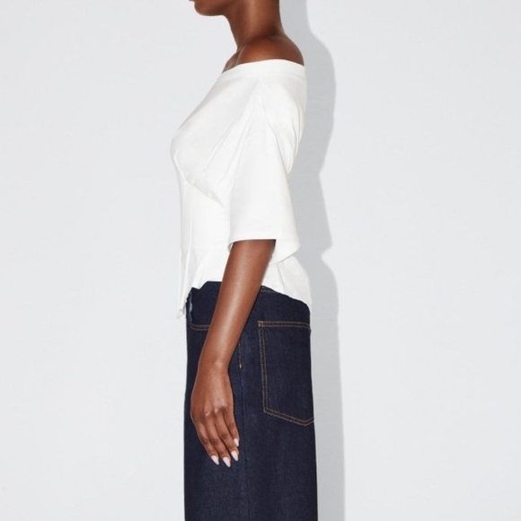 KHY OFF THE SHOULDER PLEATED SHIRT CINCHING TEE - Picture 4 of 12